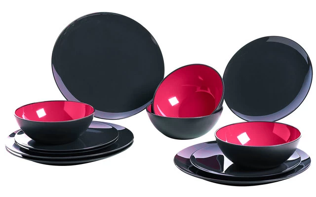 Gimex Melamin Grey-Line Geschirr-Set 12 Tlg. 2 Gimex Melamin Grey-Line Geschirr-Set 12 Tlg. – Bild 2