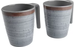 Bo-Camp Melamin Henkelbecher 400 Ml Set 4 Stück Grau / Braun -Ausgewählte Campingausrüstungsgeschäfte 385531 2833807
