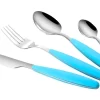 Gimex Edelstahlbesteck Set 4 Tlg. Rainbow Blau