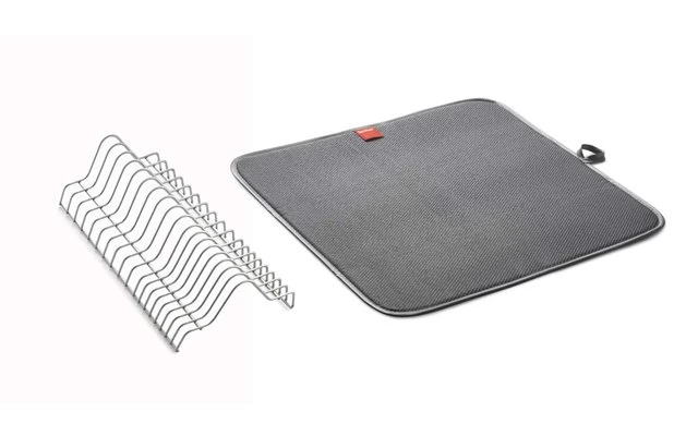 Metaltex Dry-Tex 2-in-1 Abtropfgestell Mit Microfasermatte Silber 2 Metaltex Dry-Tex 2-in-1 Abtropfgestell Mit Microfasermatte Silber – Bild 2