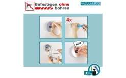 Wenko Vacuum-Loc Adapter Matt Premium 2er Set Befestigen Ohne Bohren -Ausgewählte Campingausrüstungsgeschäfte 516104 3504014