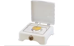 GOK Gaskocher 2-flammig 50 Mbar 3,5 KW Weiss Anschluss RST8 Edelstahl-Rost Verchromt