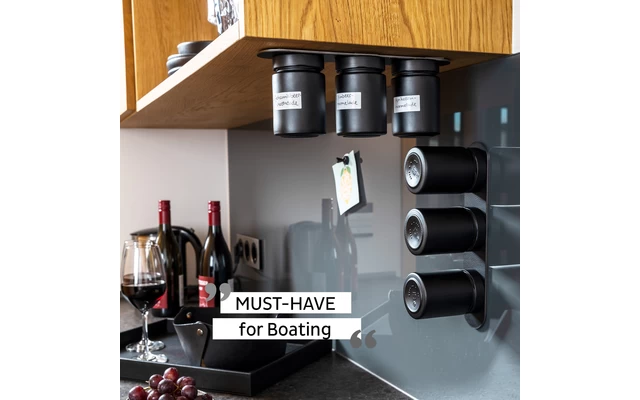 Silwy® Feinkost-Magnetgläser ALL BLACK (192 Ml) 3er-Set Inkl. Metallleiste 6 Silwy® Feinkost-Magnetgläser ALL BLACK (192 Ml) 3er-Set Inkl. Metallleiste – Bild 6